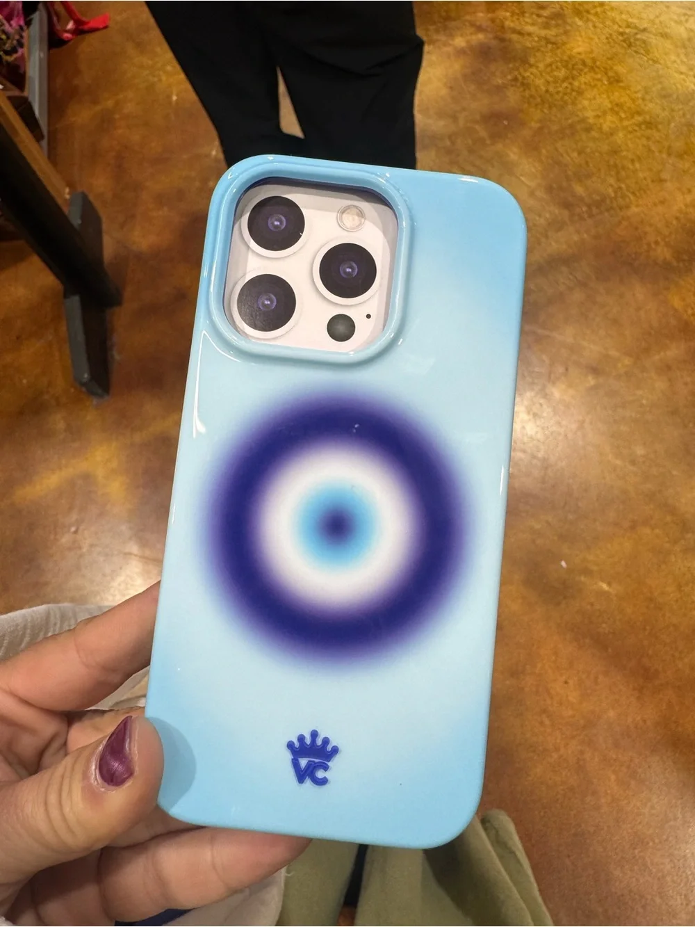Velvet Caviar Light Blue Phone Case with Blue Target Motif